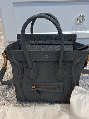 Celine Nano luggage bag purse Kohl gray crossbody mini small